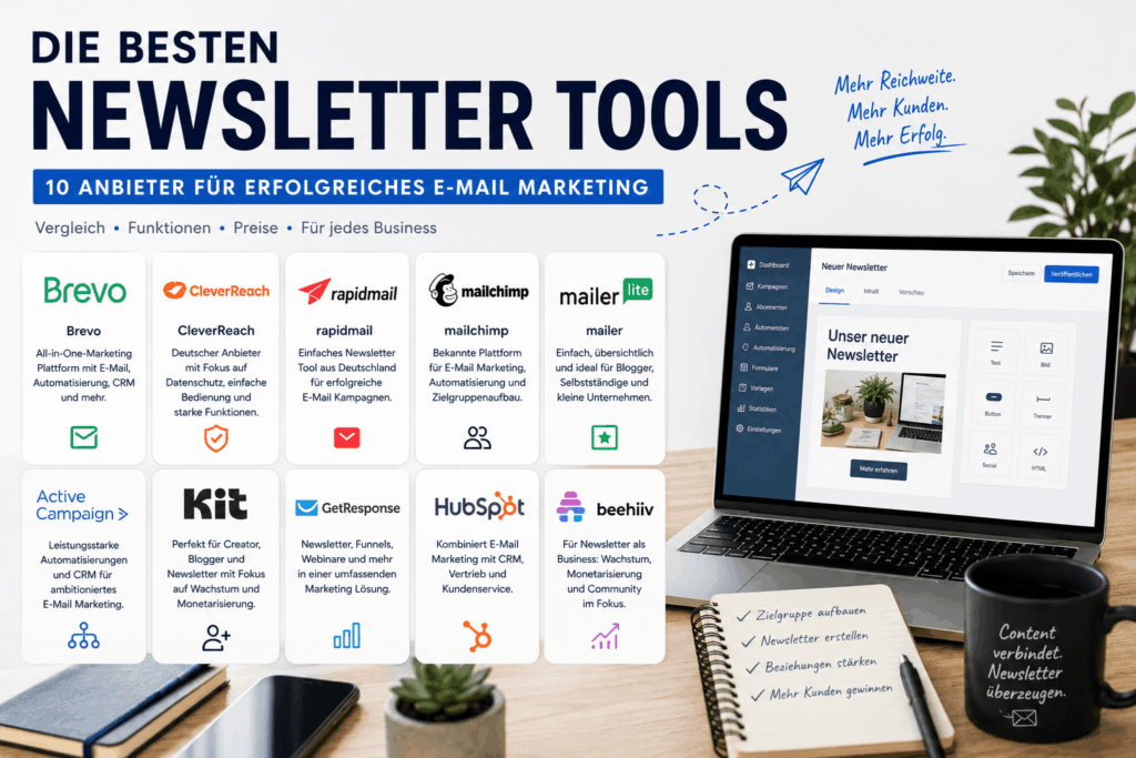 Die 10 besten Newsletter Tools für dein E-Mail Marketing